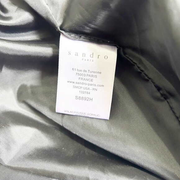 ASO Hailey Bieber Sandro Paris Ventura Velvet Bomber Jacket Size Small Cranberry - Picture 13 of 16